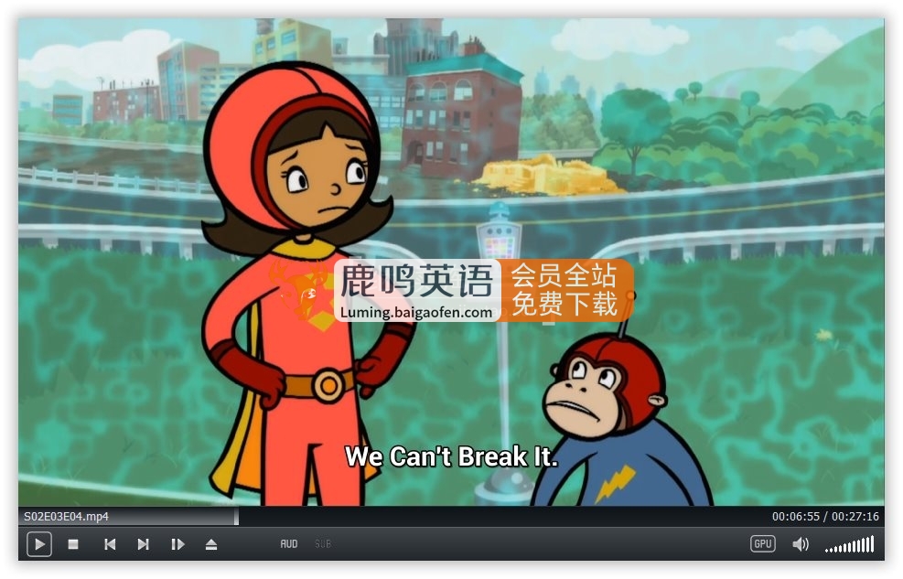 美國(guó)PBS英文動(dòng)畫《WordGirl 單詞女孩》全1-8季共260集，1080P高清視頻帶英文字幕，百度網(wǎng)盤下載！